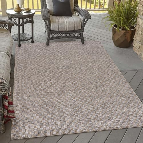 Mazovia Groß Outdoor-Teppich Terrasse 200x300cm Braun Einfarbig Wetterfest | Balkon Teppich für Garten Pflegeleicht UV-Beständig Tierfreundlich Wasserabweisend Robust Kurzflor Minimalistisch Synthetisch