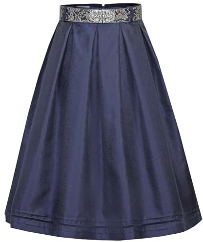 MarJo Glorious Collection Marjo Trachtenrock Theresa 65cm dunkelblau | Midi-Rock aus Jacquad | elegant Abendmode (DE/NL/SE/PL, Numerisch, 36, Regular, Regular, dunkelblau)