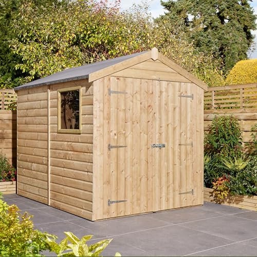 Rowlinson 6x8 Premier Shiplap Double Door Apex Shed