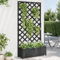 Homgoday Pflanzkübel mit Spalier Blumenkübel mit Spalier Blumenkasten mit Rankhilfe Rankkasten Holz Gartenspalier Pflanzkasten für Kletterpflanzen Schwarz Massivholz Tanne 90x35x180 cm