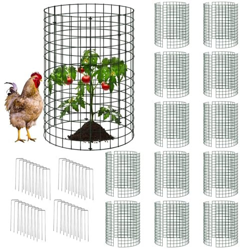 36 protezioni per piante da animali, 43,2 x 30,5 cm, gabbie per piante da esterno, 12 set di gabbie da giardino in filo robusto per tenere fuori gli animali, perfette per gli appassionati di