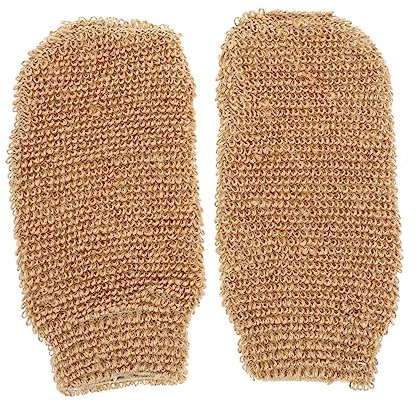 MUSISALY 2 Stück Duschhandschuhe Aus Jute Badehandschuhe Zum Händereiben Peelinghandschuhe Zur Durchblutungsförderung Für Bad Und Reisen