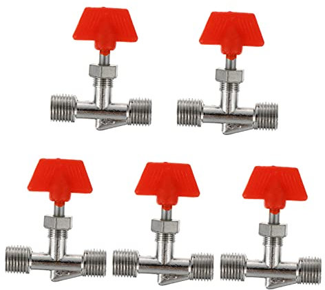 Lurrose 5pcs Needle Valve Ball Valve Design for Air Compressor Accessories Suitable for Replacement