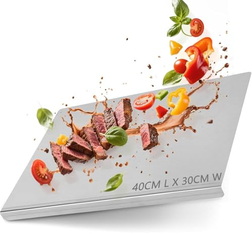 Stainless Steel Chopping Board, 304 Metal Chopping Board Heavy Duty for Kitchen with Counter Lip, Steel Cutting Board for Meat Vegetables Baking Pastry (40 cm L x 30 cm W) (40 cm L x 30 cm W)
