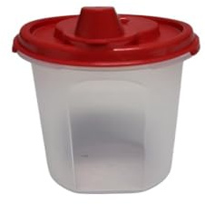 Tupperware Eidgenosse Rund Kompaktbehälter Vorrat Modular Kühlschrank System rot Rondovision Milchkännchen (440ml rot mit Ausgießer)