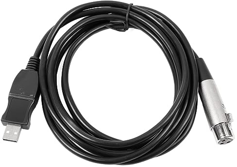 Aramox Cavo Microfono da USB a XLR, Segnali Premium Stabile Cavo da 9,8 Piedi per Registrazioni PC Trasmesse in Diretta Conferenze, Prestazioni Leggere e Portatili, Affidabili, Larghe (3 metri /