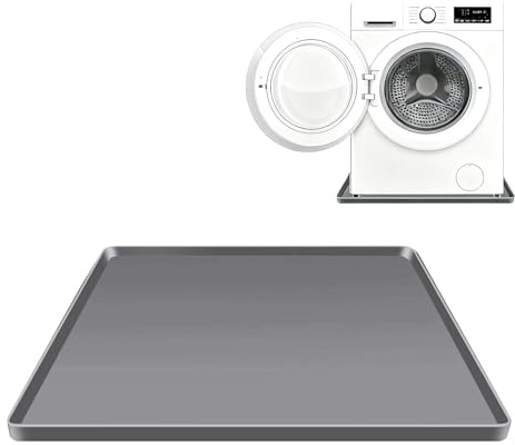 Bodenmatte für Den Kühlschrank, 60 x 60 cm Mini Silikonmatte Kühlschrank, Tropfschale für Den Kühlschranks, Wiederverwendbare Tropfschale, Multifunktional Kühlschranks Pads, für Waschmaschine(Grau)