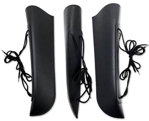 Conboxus Leather Upright Bass Bow Quiver Storage for French/German Bass Bow bag with Straps,Lightweight,Easy to Install (black)