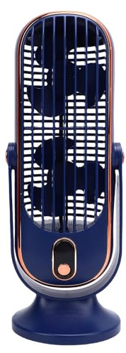 Sxhlseller Torre Doble Portátil Ventilador Doble 5 USB Velocidades de Enfriamiento Recargables para la Oficina Interna en Casa, Dormitorio Compacto (BLUE)