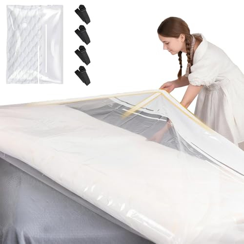 Large Vacuum Storage Bags, 240x130cm Mattress Vacuum Storage Bag Waterproof Sealable Vacuum Seal Mattress Bag for Mattresses Quilt Moving Shipping Storage Compress Mattress By 85% Reusable Space Saver