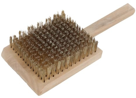 Copper Wire Weeding Brush Wood Handle Moss Cleaning Brush | Garden Cleaning Accessory, Narrow Gap Use, Replacement Brush, Simple Design, One Piece
