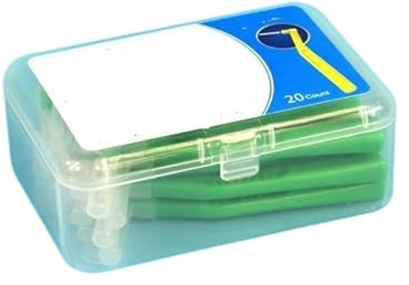 Interdentalborstar och tandtrådspinnar, Interdentalborste L-formad 20 st Flerfärgad(Green)
