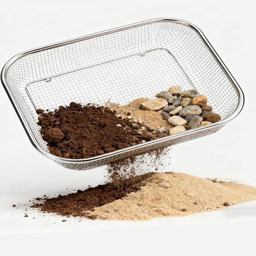 WDEC Tamis De Jardin, Grands Tamis De Sol, Tamis Jardinage, Métal Tamis De Jardin à Mailles De 6 Mm, Tamis Sable pour Terre, pour Jardinage, Compost De Jardin, pour Les Granulés, Le Sable, Les