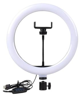 BFXXF LED selfie-ljus fotografi videolampa, valfritt stativstativ, 8/10 tum med telefonhållare (26 cm ljus - inget stativ)