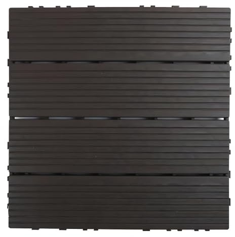 Coolpleasant WPC Carrelage de Sol, Dalles Clipsables Exterieur, 30x30cm