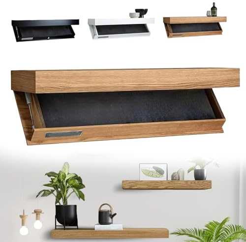 Hidden Shelf Safe - Concealment Furniture with Secret Compartment for Home or Office Storage - Stylish Wall Shelf for Discreet Security and Organization