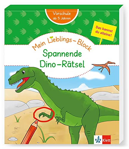 Klett Mein Lieblings-Block Spannende Dino-Rätsel: Vorschule, ab 5 Jahren