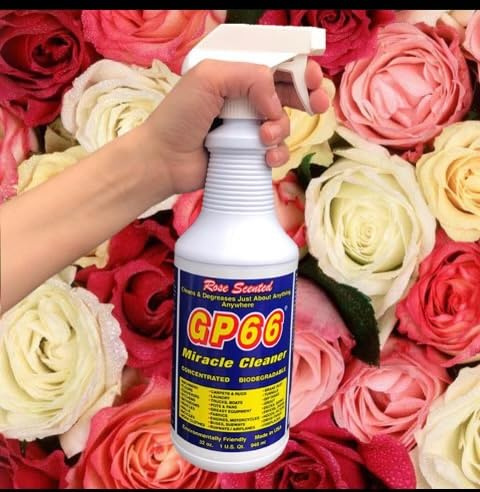GP66 Green Miracle Cleaner Rose Scented New from Supersize (1, 32 oz.) All Purpose Cleaner Spray Kitchen Cleaner Bathroom Cleaner Degreaser and More