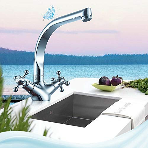 Zweigriff Badarmatur Nostalgie Wasserhahn YUNRUX Waschbecken Wasserhahn Einhebel Mischbatterie Waschtisch Armatur Waschtischarmatur Wasschbecken Einhandmischer Bad Faucet Wannen Armatur Badewanne