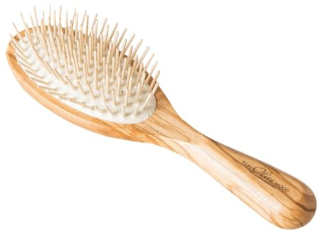 Haarbürste mit Holzstiften Olivia oval groß - 21,5 x 6 cm - aus Olivenholz