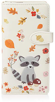 Shag Wear ® Portemonnaie Geldbörse Damen Geldbeutel Mädchen Bifold Mehrfarbig Portmonee Designs: (Waschbär/Raccoon)