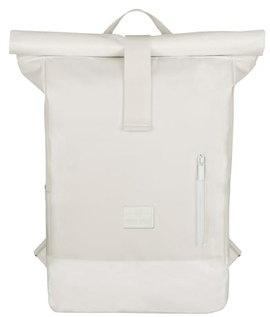 Johnny Urban Rucksack Damen & Herren Weiß - Robin Medium - Rolltop Mit Laptopfach für Uni Business Fahrrad - 15L - Nachhaltig - Wasserabweisend