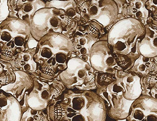 MST-DESIGN Wassertransferdruck Folie I Starter Set Klein I WTD Folie + Dippdivator/Aktivator + Zubehör I 4 Meter mit 50 cm Breite I Totenköpfe Skulls Braun I CA-R-019