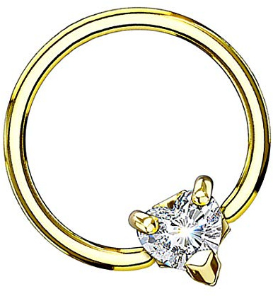 Taffstyle Piercing Chirurgenstahl BCR Klemmring Kristall Herz für Ohr Nase Lippe Intim Brust Ring