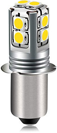 Ruiandsion P13.5S 6-40V White LED Bulb for Torch Lantern | Non-polarity replacement for old bulbs Fits 6V 12V 18V 19.2V 24V flashlights work lights & camping lanterns.easy DIY install