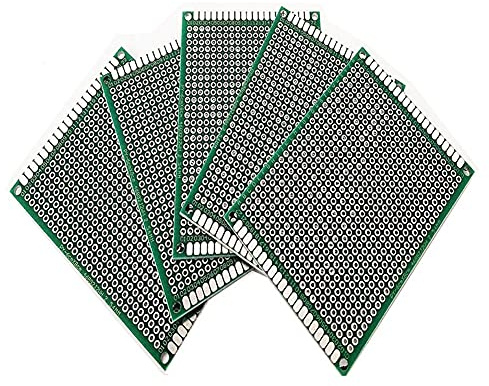 GOONSDS Double Sided Universal Printed Circuit Board PCB Prototype Kit,Proto Board for DIY Soldering Breadboard 5PCS,Green,6x8CM