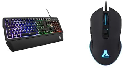 The G-Lab Keyz Palladium Clavier Gamer AZERTY Filaire USB - Clavier Gaming Rétro & Kult Helium Souris Gamer Filaire USB - Capteur Optique 800 à 3200 DPI, Rétroéclairage LED 7 Couleurs, 6 Boutons