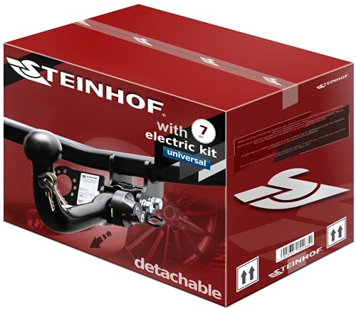 STEINHOF NEU Anhängerkupplung AHK abnehmbar-horizontal kompatibel mit VW Transporter T5 Kasten/Bus/Multivan/Caravelle 10.2009-05.2015 mit 7-polig Universal-Elektrosatz