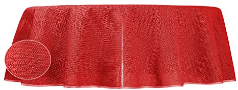Gartentischdecke Outdoor 140 cm rund Rot wetterfest wasserabweisend rutschfest abwischbar PVC Weichschaum Tischdecke für Garten Balkon Camping