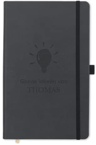 Notizbuch selbst gestalten - Personalisiertes Notizbuch mit Namen, A5 Notizbuch Hardcover graviert mit Linien und mehr als 240 Seiten, Geschenk für jede Gelegenheit (Schwarz)