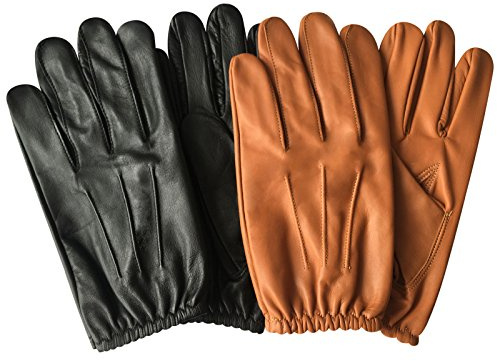 PSS Herren Lederhandschuhe für Autofahren Mode mit Warmer Weicher Innenfutter Klassischer Stil, Ref 083, Schwarz Größe M
