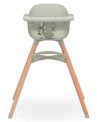 Lalo The Chair Convertible 3-in-1 High Chair for Babies & Toddlers, Dishwasher Safe Tray, Adjustable Footrest, Sage