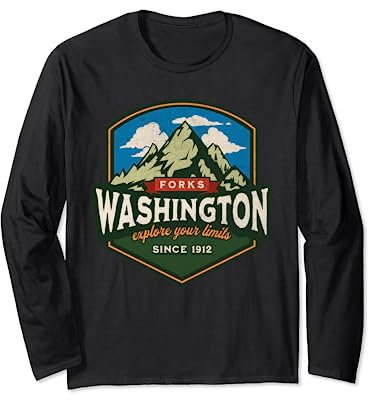 Forks Washington Mountains Outdoor Nature Long Sleeve T-Shirt
