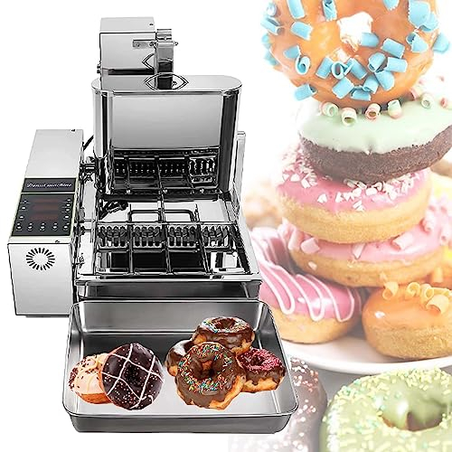 JOSKAA Automatic Donut Maker Machine 4 Rows 5.5l Hopper 1800 Unit/H Commercial Donuts Making Machine Frying Mini Donuts Maker Adjustable Thickness 304 Stainless Steel