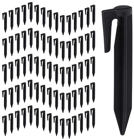 Relaxdays Ground Hook Robotic Lawnmower, Pack of 100, Laying Aid for Boundary Cables, Plastic, Lawn Robot Accessories, Black
