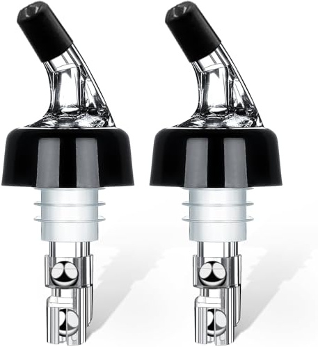 SuproBarware Automatic Measured Bottle Pourer - Quick Shot Spirit Measure Pourer Drinks Wine Cocktail Dispenser Home Bar Tools - 2 pack 1.5oz