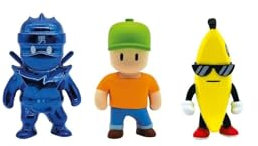 MONSTERFLEX Stumble Guys, 3er-Pack Videospielfiguren, ausziehbar und elastisch, 25 cm, zum Sammeln, für Erwachsene Fans Sammler, Kinder ab 6 Jahren, Bizak (64390005)