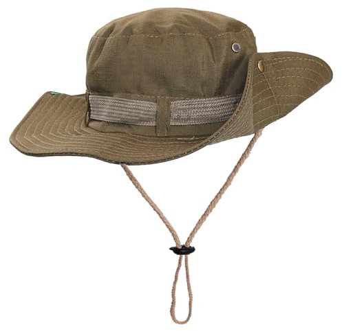 ASFWAGQ Sonnenhüte UV-Schutz zum Angeln Wandern wasserdicht und atmungsaktiv Outdoor Sonnenschutz Hut Fischer Hut Bergsteiger Hut schräg Hut Unisex (DE/NL/SE/PL, Alphanumerisch, Einheitsgröße, Khaki)