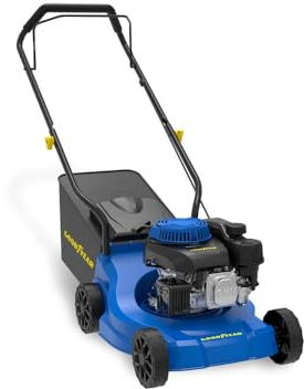 Goodyear Tosaerba a benzina OHV 4T - 132 cc, 2,5 kW/3,35 HP, larghezza di taglio 39 cm, altezza di taglio 1,2 -2,6, sacco da 35 l, avviamento manuale