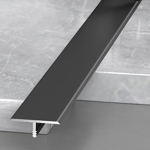 Übergangsleiste Übergangsprofil Schwarze Raumteilerleiste Aus Metall, T-förmige Bodenfugenleiste Für Türschwellen Und Bodenfugen Aus Vinyl-Laminatdielen Fliesen Holz(W 1 3/10 in/33mm,24 in/61cm)