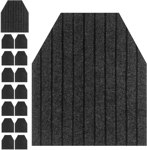 Lot de 15 tapis d'urinoir à rayures, antidérapants avec contrôle des odeurs, pour toilettes de bar et restaurant, absorbant l'eau, 42,5 x 49,8 cm