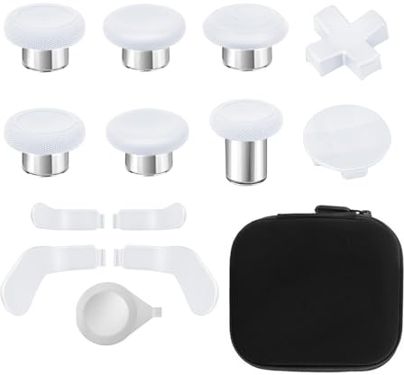 13 in 1 Component Pack Kit for Xbox Elite Series 2 Controller Metal Thumbsticks Replacement for Elite Series 2 Accessories Compatible with Xbox Elite Wireless Controller Series 2 Core (White)