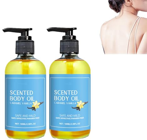 homomdy Olio per il corpo alla vaniglia, Olio da bagno illuminante e idratante per la pelle secca, 2pcs