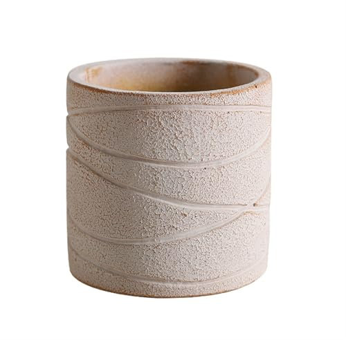 Fioriera in cemento antico in stile europeo per il giardinaggio domestico per interni ed esterni, ornamento decorativo per balcone, vaso da fiori rosso (10,4 x 10,4 x 10,4 cm)