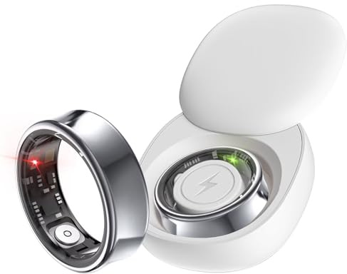 Smart Ring Contapassi Fitness Tracker Anello Fitness Tracker Android IOS Anello Smarracker per Uomo Donna Monitoraggio Cardiofrequenzimetro Attività Sport Smartring Anello Fitness Nero Grigio Oro