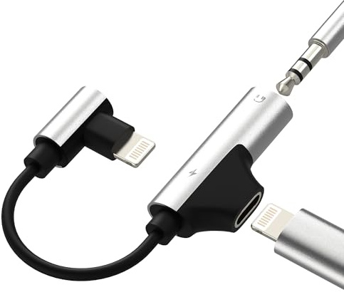 Lightning to 3.5mm Headphone Jack Adapter(2in1)for iPhone 14 13 Pro Max Dongle AUX Audio Cable Charger Splitter for Apple MFI Certified for iPad Connector Earphone Converter Car Auxiliary Accessories